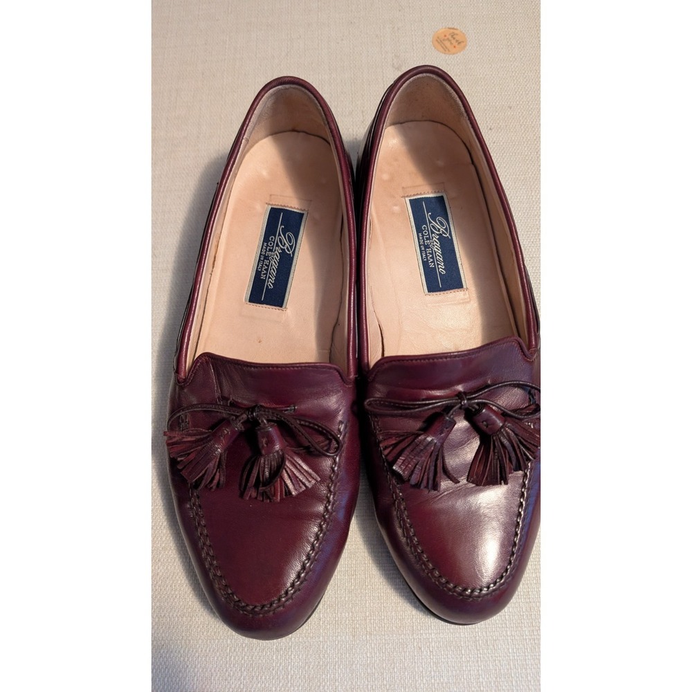 Cole Haan Men's Italian Burgundy Leather Tassel Loafer Slip On 8.5 M Round Toe